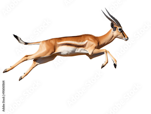 a gazelle jumping in the air