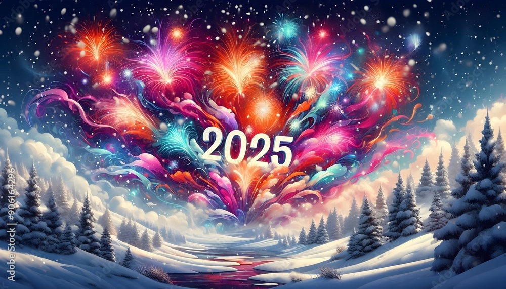 Obraz premium 2025 New Year Decorations