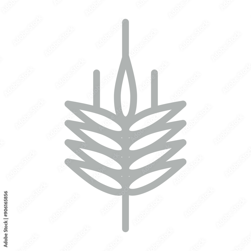 Fototapeta premium Barley Vector Line Grey Icon Design