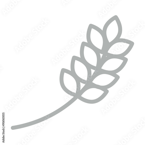 Wheat Vector Line Grey Icon Design