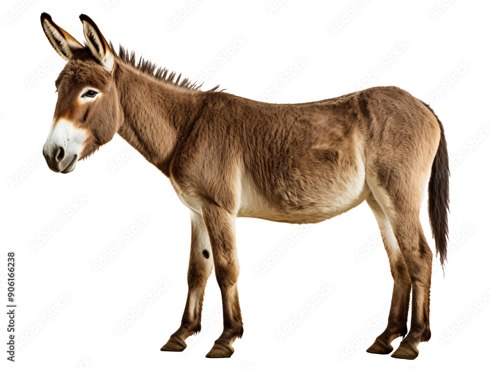Obraz premium a donkey standing on a white background
