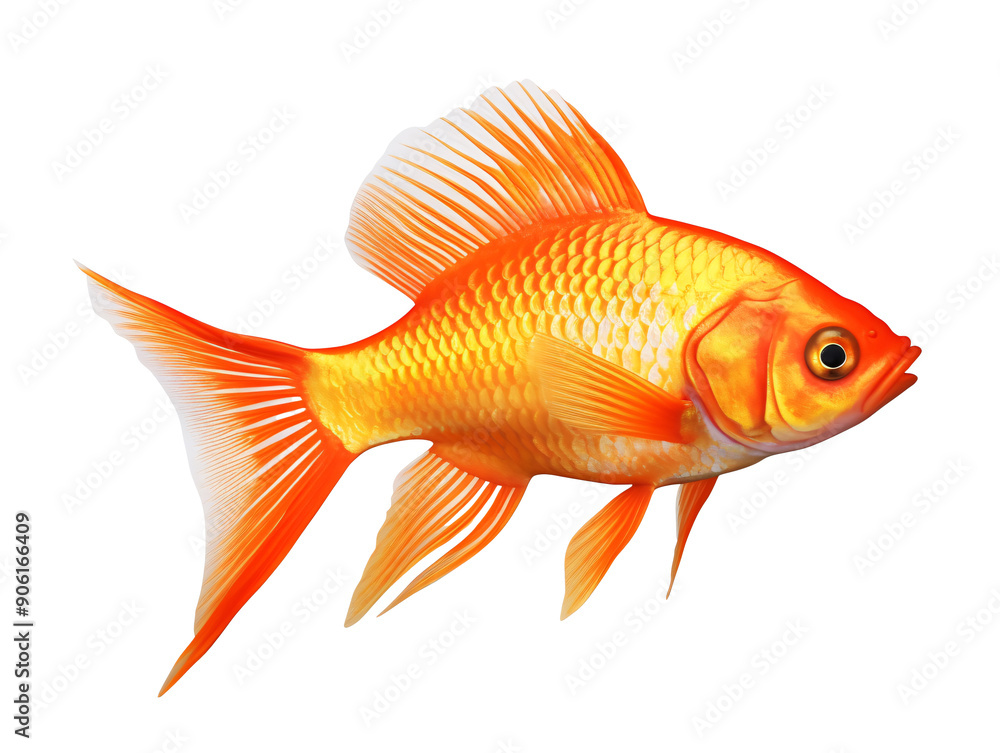 a gold fish with a white background a gold fish with a white background