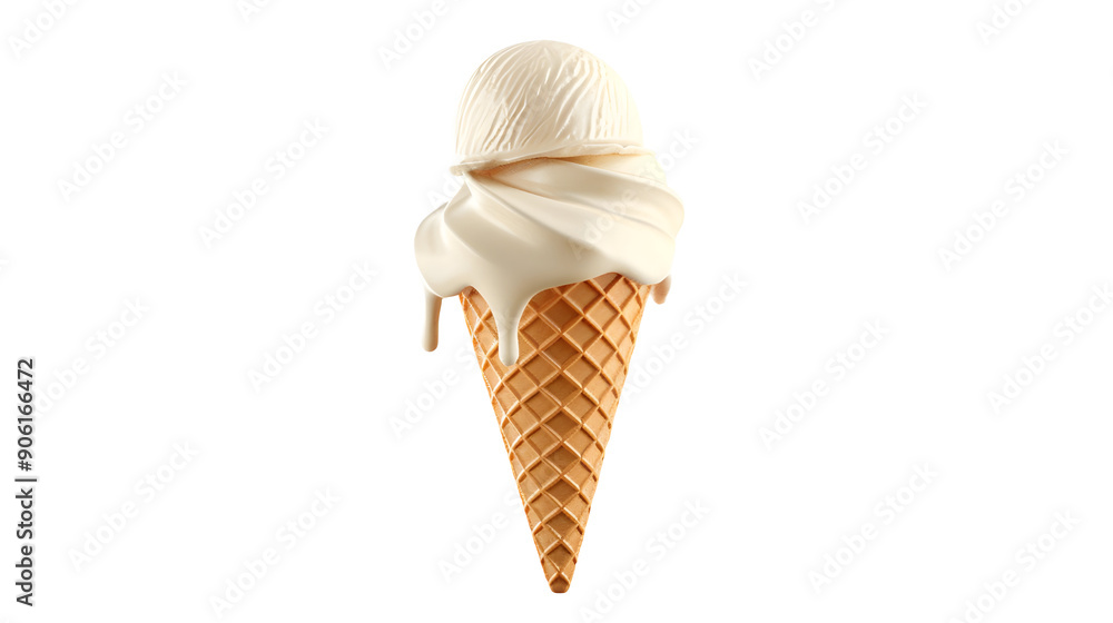 ice cream cone on white background.generative ai ice cream cone on white background.generative ai