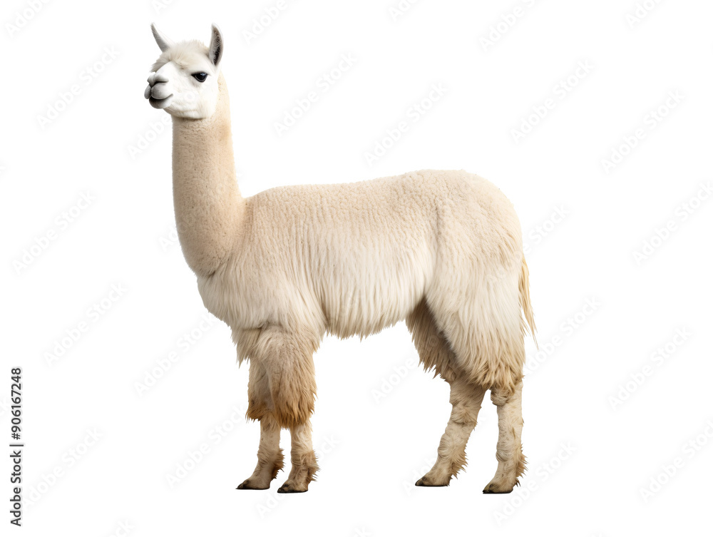 Fototapeta premium a white llama with a white background