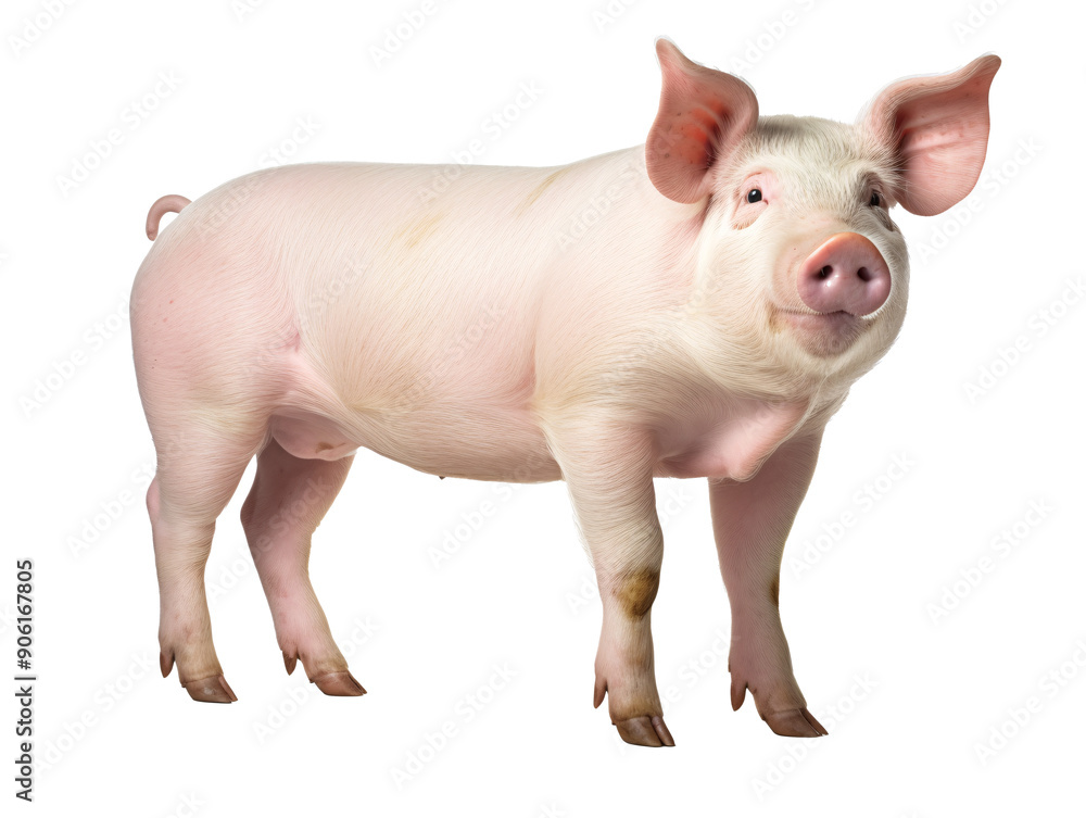 a pig standing on a white background a pig standing on a white background