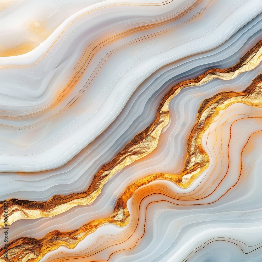 Obraz premium Elegant marble texture with golden veins and fluid abstract patterns. Perfect for backgrounds, design, and artistic projects.