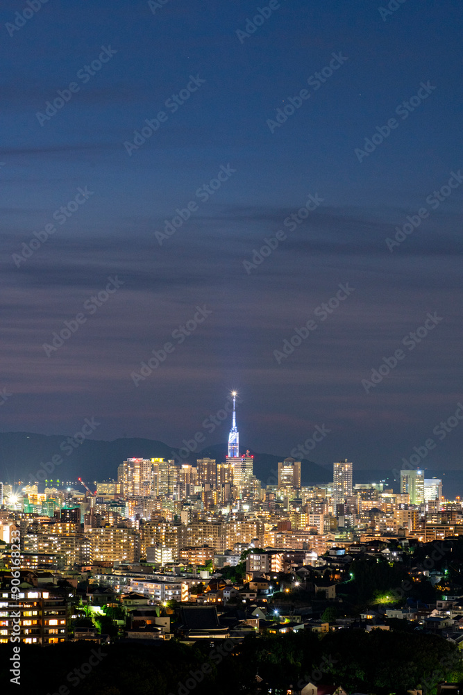 Naklejka premium 美しい福岡市の夜景
