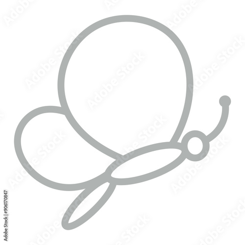 Butterfly Vector Line Grey Icon Design