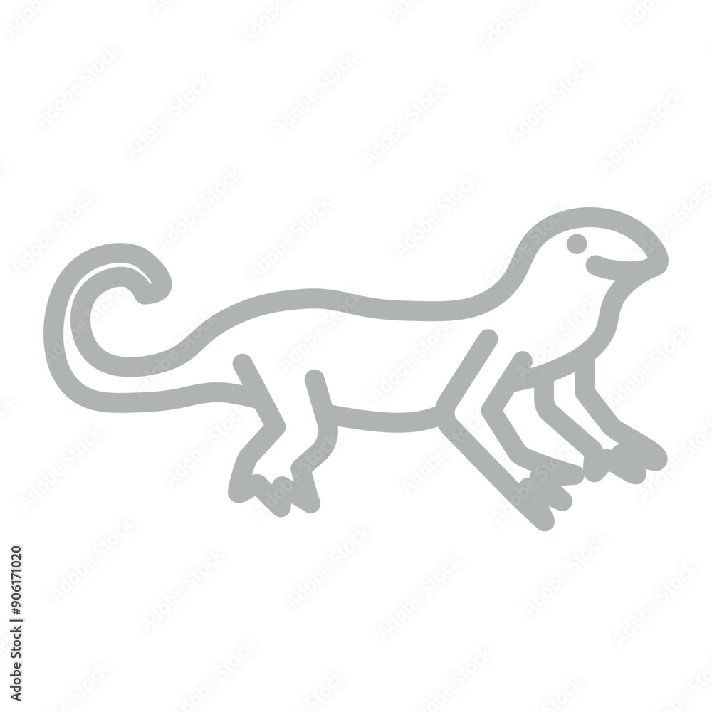 Newt Vector Line Grey Icon Design Newt Vector Line Grey Icon Design