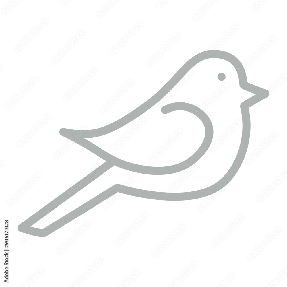 Finch Vector Line Grey Icon Design Finch Vector Line Grey Icon Design