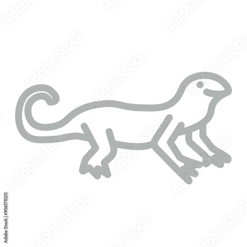 Newt Vector Line Grey Icon Design