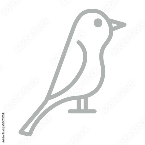 Canary Vector Line Grey Icon Design