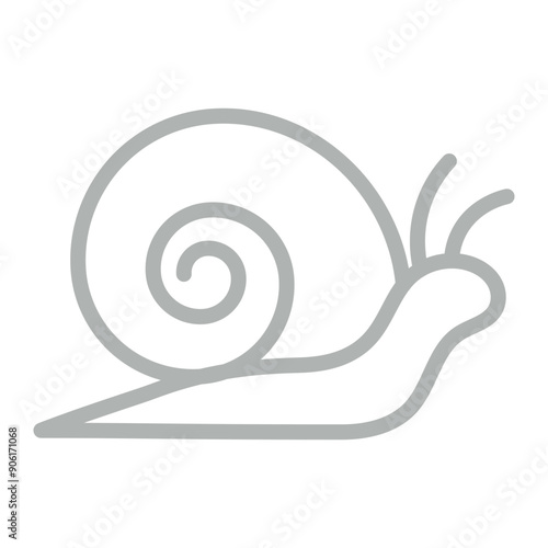 Snail Vector Line Grey Icon Design