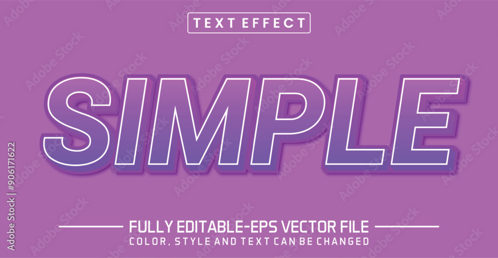 Simple purple font Text effect editable Simple purple font Text effect editable