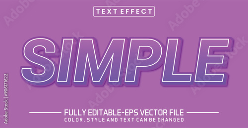 Simple purple font Text effect editable