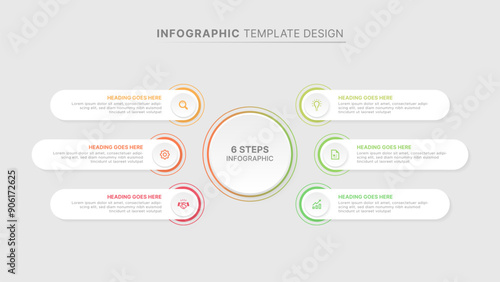 Modern Circle Infographic Design Template with Six Options