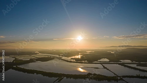 Sunset Jianghan Plain Lake Natural Scenery Time-lapse photo