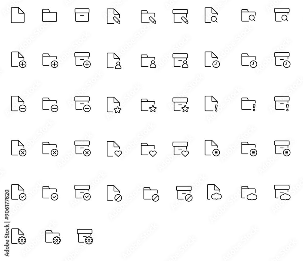 Folders and Docs - Premium Outlined Icon Pack Folders and Docs - Premium Outlined Icon Pack
