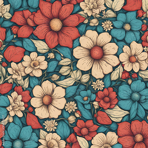 Wallpaper Mural background with flowers Torontodigital.ca