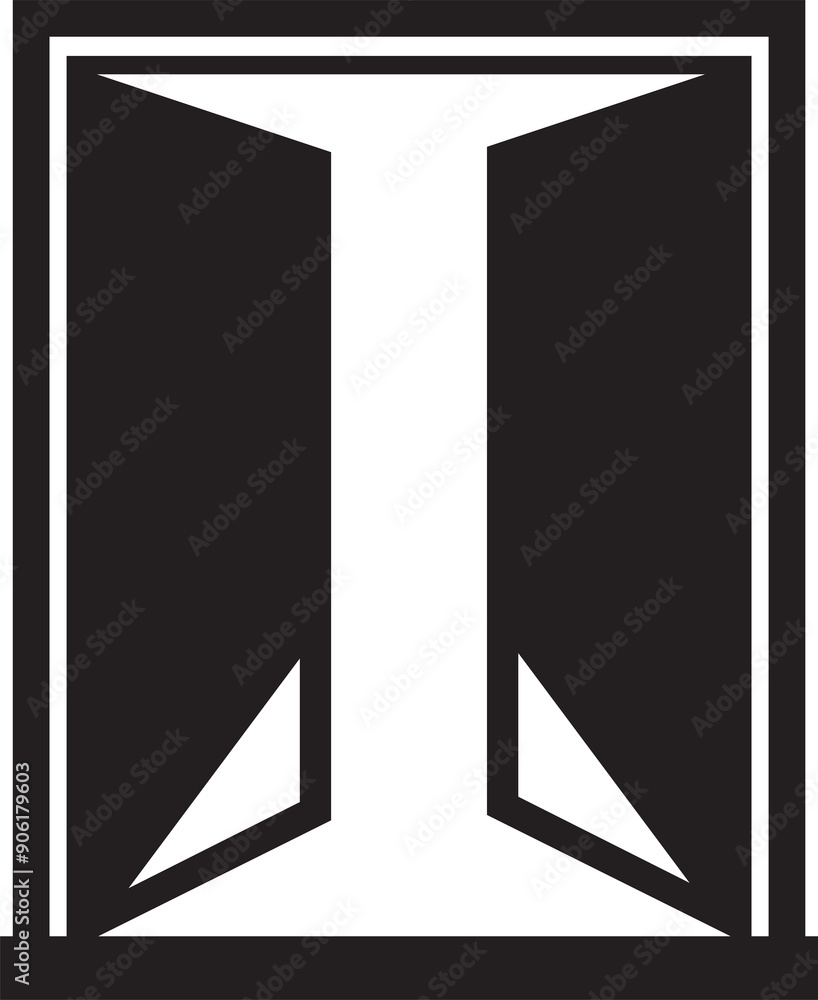Door Glyph Icon Illustration Door Glyph Icon Illustration