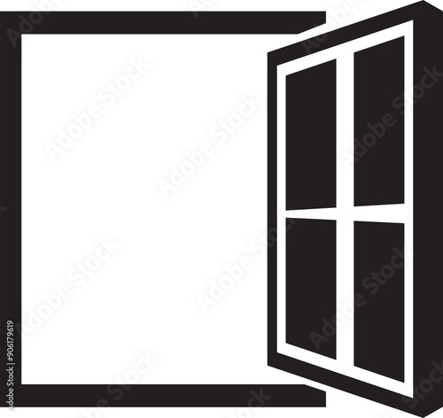 Door Glyph Icon Illustration