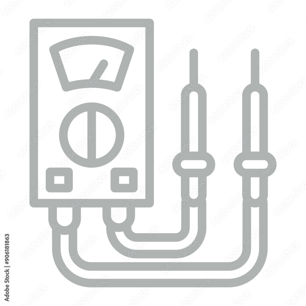 Voltmeter Vector Line Grey Icon Design Voltmeter Vector Line Grey Icon Design