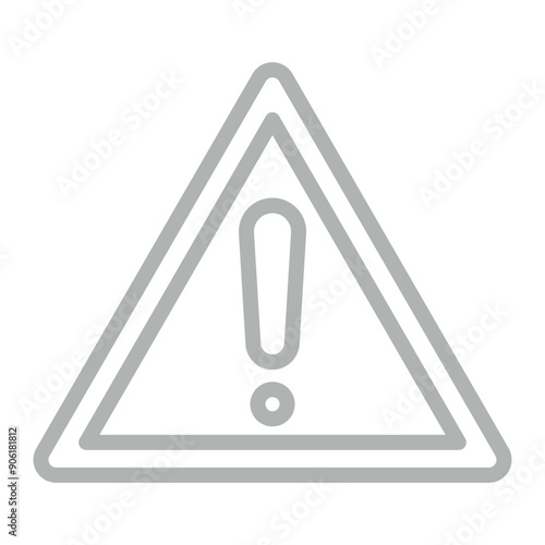 Warning Vector Line Grey Icon Design