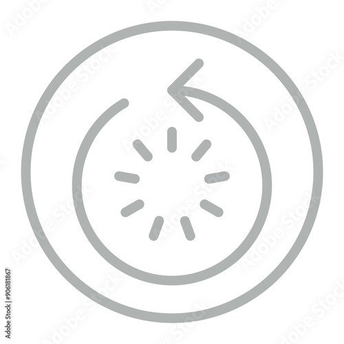 Restart Vector Line Grey Icon Design
