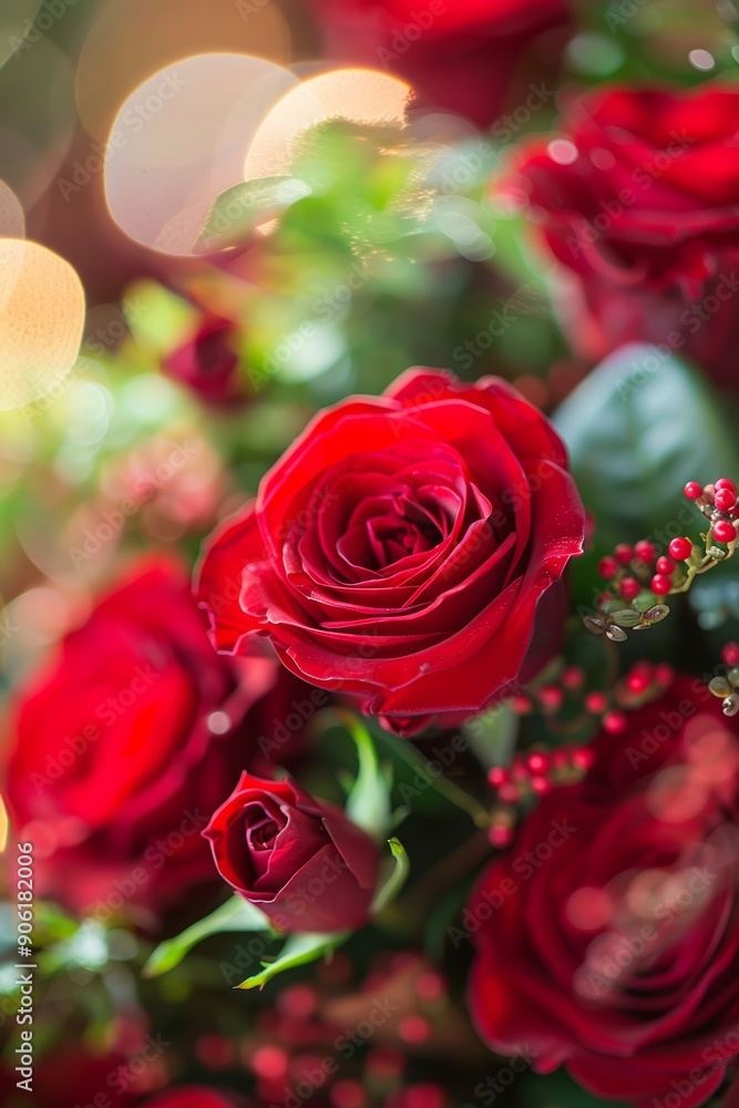 Fresh Red Roses Close Up, Perfect for Valentine's Day or Anniversary Gift Generative AI Fresh Red Roses Close Up, Perfect for Valentine's Day or Anniversary Gift Generative AI