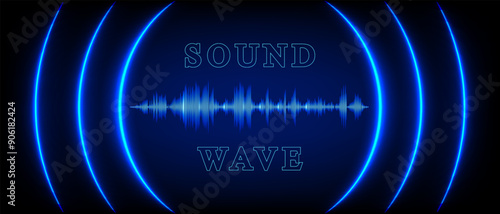 Abstract Sound Wave Blue Digital Frequency wavelength graphic design Vector Illustration 