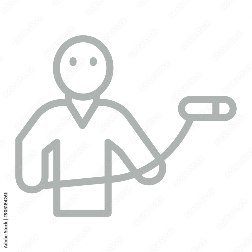 Boom Operator Vector Line Grey Icon Design Boom Operator Vector Line Grey Icon Design