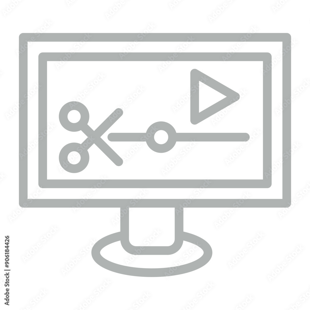 Motion Graphics Vector Line Grey Icon Design Motion Graphics Vector Line Grey Icon Design