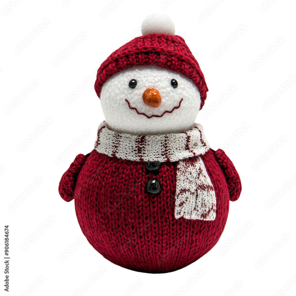 Christmas snowman toy isolated on white background,