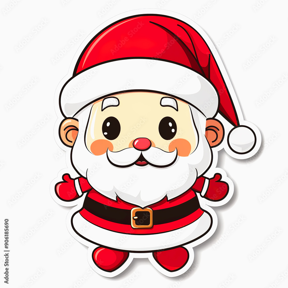 Cartoon Santa Claus with White Beard and Red Hat Cartoon Santa Claus with White Beard and Red Hat