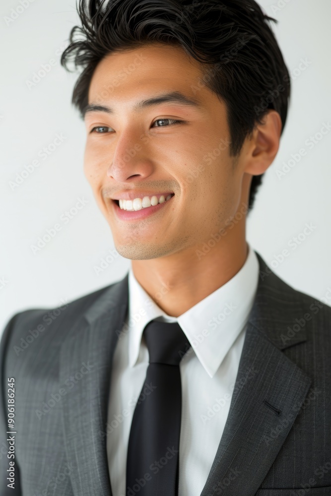 Smiling Asian Businessman in Suit, Studio Shot, Corporate Use Generative AI Smiling Asian Businessman in Suit, Studio Shot, Corporate Use Generative AI