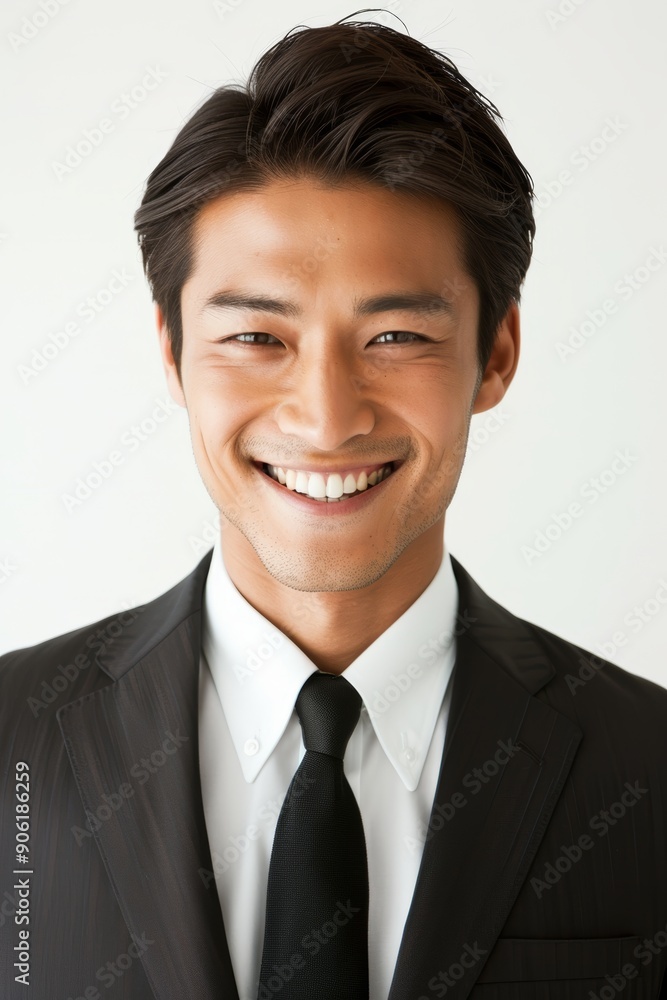 Friendly Asian Businessman in Suit, Studio Shot Generative AI Friendly Asian Businessman in Suit, Studio Shot Generative AI