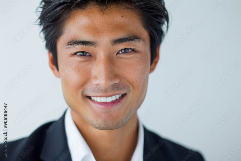 Friendly Asian Businessman in Suit, Studio Shot Generative AI Friendly Asian Businessman in Suit, Studio Shot Generative AI