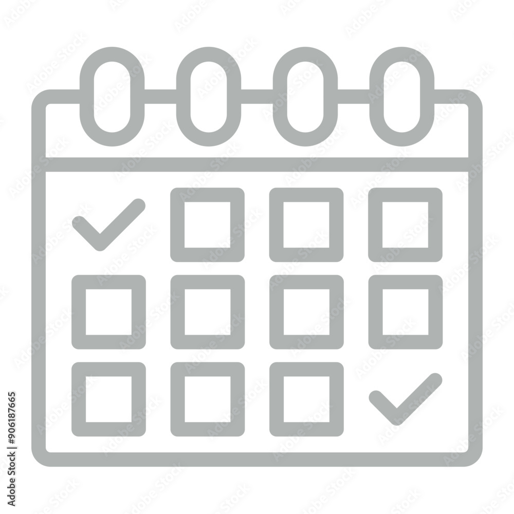 Calendar Vector Line Grey Icon Design Calendar Vector Line Grey Icon Design