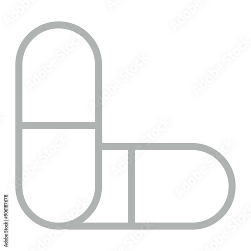 Capsules Vector Line Grey Icon Design