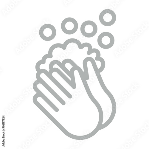 Handwash Vector Line Grey Icon Design