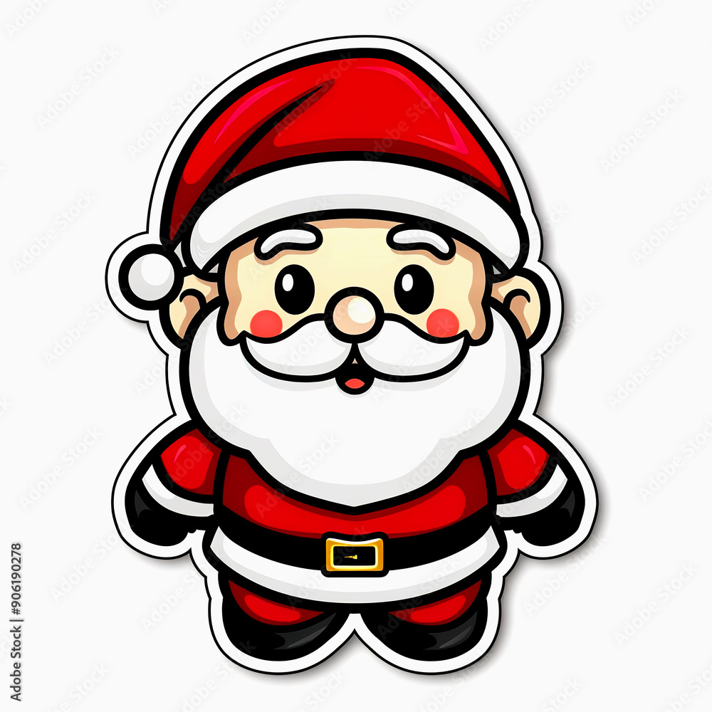 Cartoon Santa Claus with a White Beard and Red Hat Cartoon Santa Claus with a White Beard and Red Hat