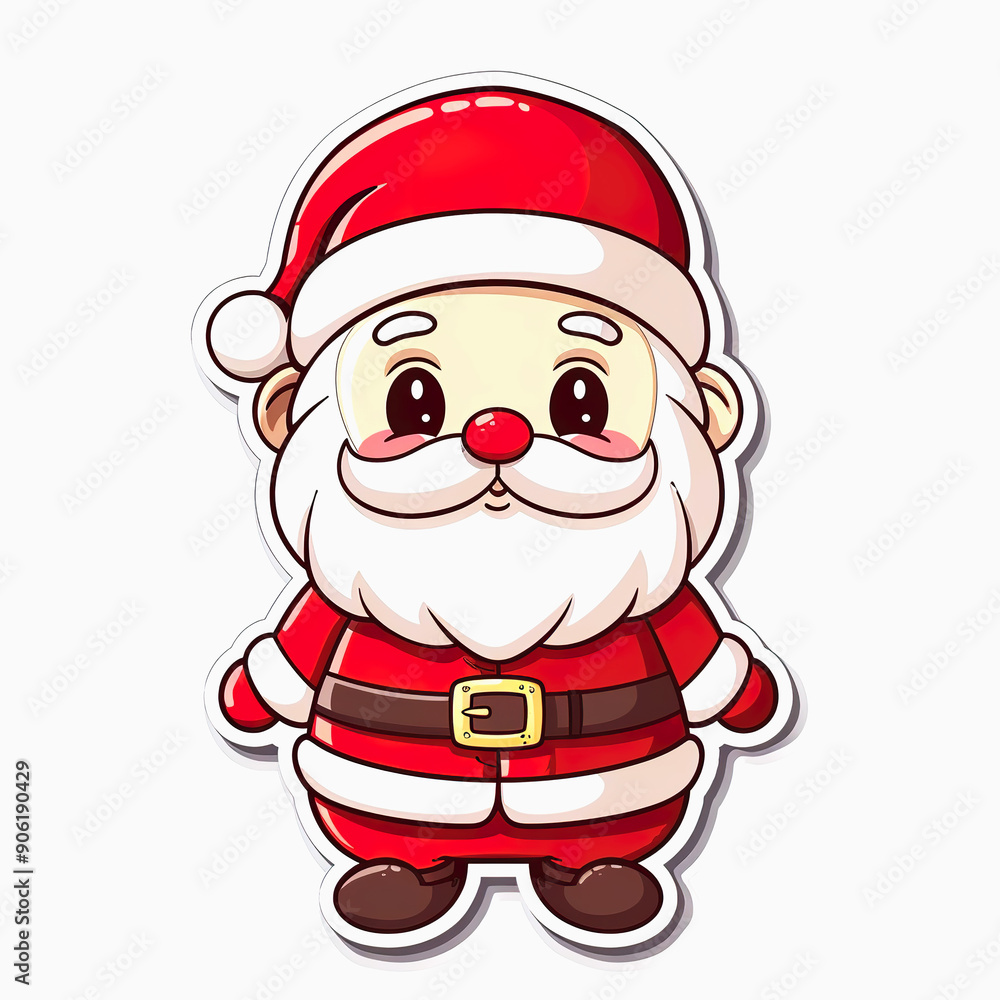 Cartoon Santa Claus with a White Beard and Red Hat Cartoon Santa Claus with a White Beard and Red Hat