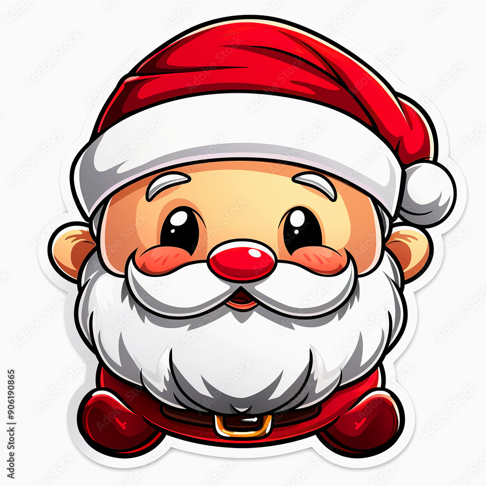 Cartoon Santa Claus with Big Eyes and White Beard Cartoon Santa Claus with Big Eyes and White Beard