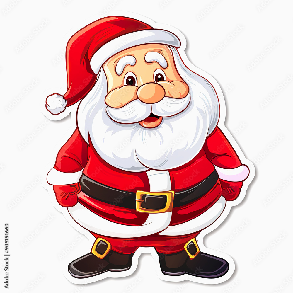 Cartoon Santa Claus with Red Suit and White Beard Cartoon Santa Claus with Red Suit and White Beard