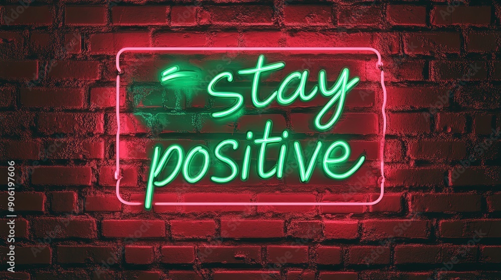 Fototapeta premium Green Neon Sign with 