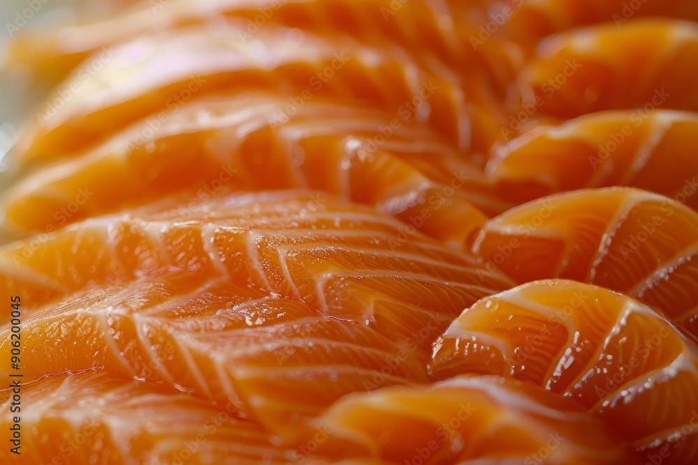 Fresh Salmon Slices on a Bright and Smooth Surface, Perfect for Culinary and Food Industry Use Generative AI Fresh Salmon Slices on a Bright and Smooth Surface, Perfect for Culinary and Food Industry Use Generative AI