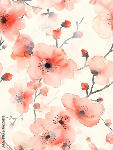 Delicate floral watercolor design in soft pastel hues, perfect for beauty products or similar items.