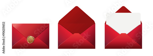 Illustration of a red envelope and invitation