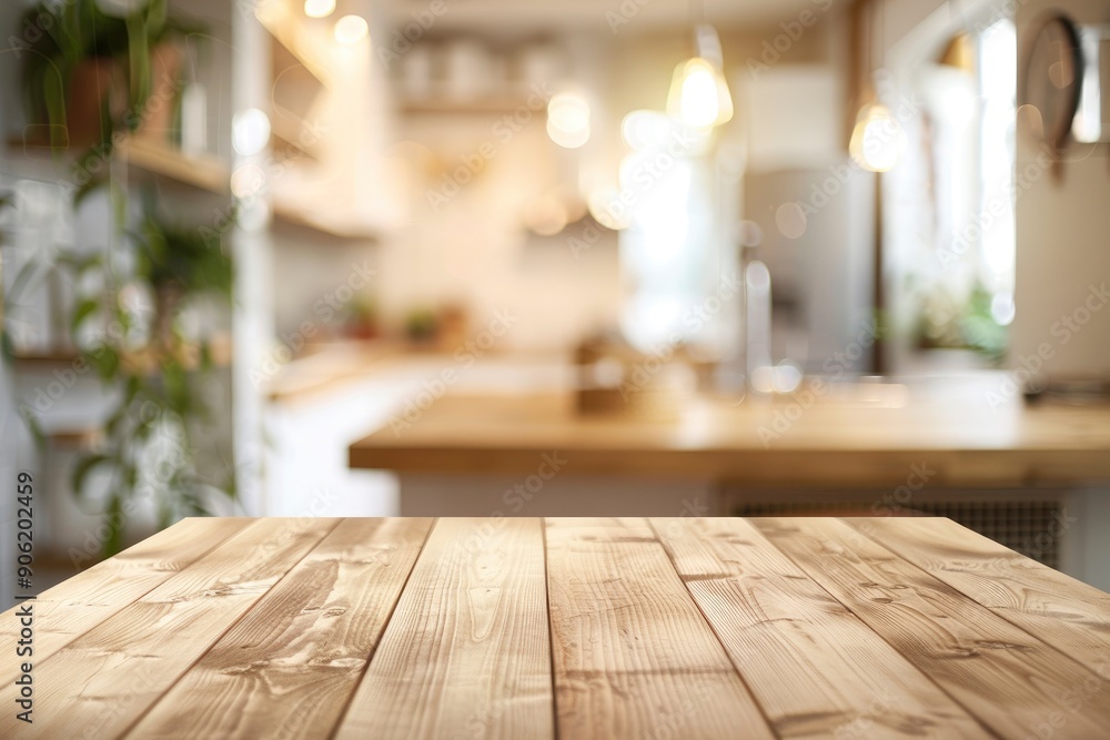 kitchen table background, wood counter top on blur of white clean abstract home interior with bokeh. used for display or montage your wooden for dining background with generative ai kitchen table background, wood counter top on blur of white clean abstract home interior with bokeh. used for display or montage your wooden for dining background with generative ai