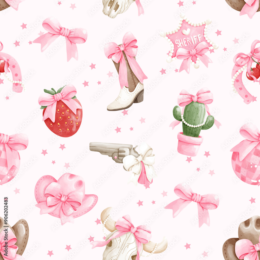 coquette cowgirl seamless pattern coquette cowgirl seamless pattern